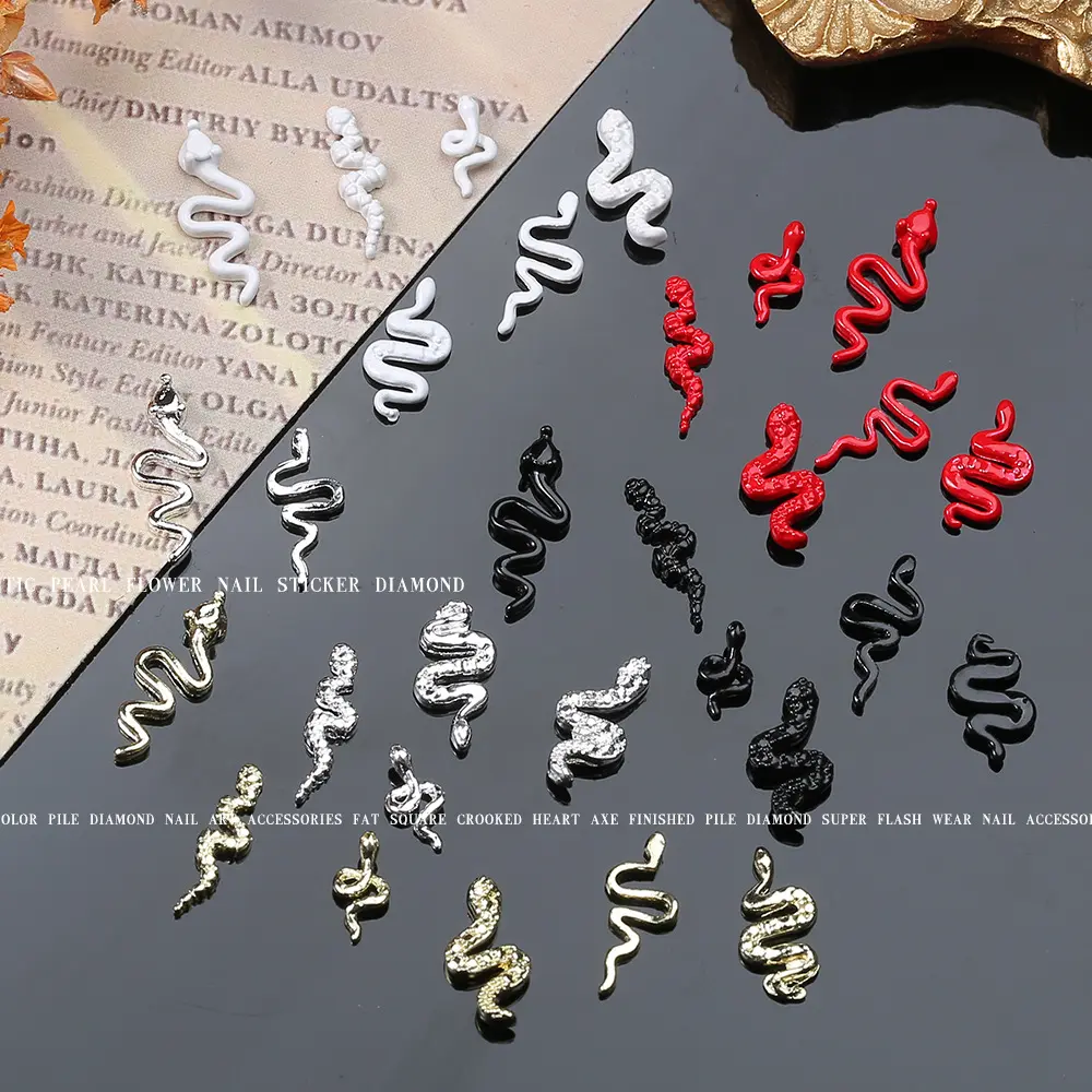 If you’re interested, don’t miss out New Year's Stereo Snake Nail Art Jewelry Cross-border Explosion Painting Metal Snake Nail Decoration Accessories