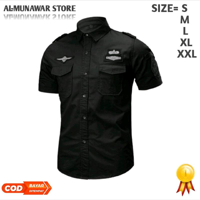 KEMEJA TACTICAL PRIA - KEMEJA PDH - SERAGAM PDH LENGAN PENDEK MODEL SLIMFIT Tebal 5
