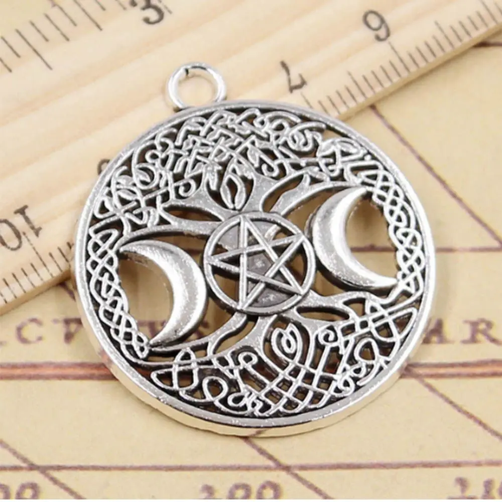 Necklace Worship Magic Charm Retro  Triple Moon Pendants Goddess