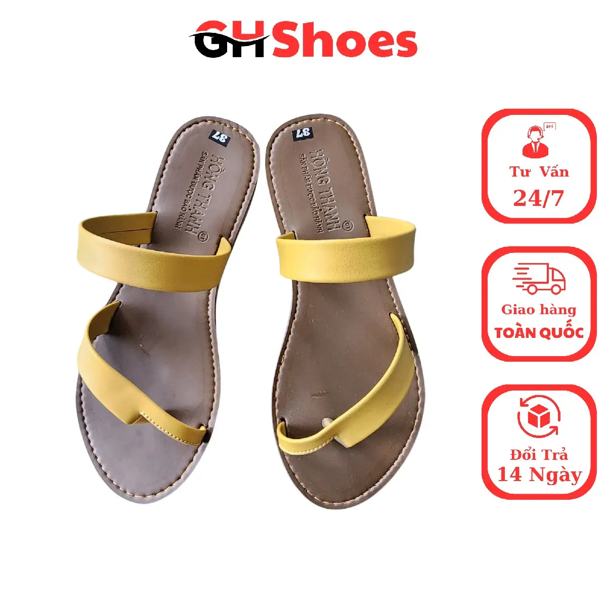 GHShoes VD05 -  \hiệu ngẫu nhiên\ Dép xẹp nữ thời trang xỏ ngón xinh mũi tròn đế chống trơn trượt Trong nhà Mùa hè Ngoài trời Mùa đông Mũi tròn Chân đế phẳng (1 cm trở xuống) Dép xăng đan DéP GiàY Sandal cờ rốc quai