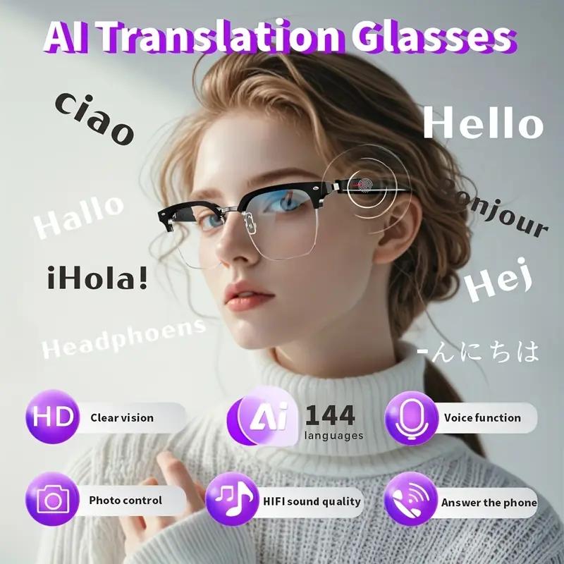 SENBONO Smart Glasses AI Intelligent Real-time Translation Sunglasses Outdoor Sport Earphone Calling Music Glasses - Image 2