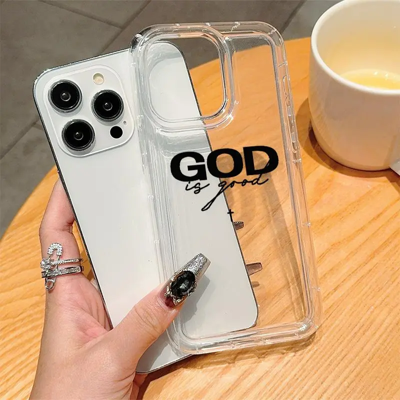 Phone Case with God Is Good Letter Pattern, Anti-drop Phone Protective Cover, Phone Accessory Compatible with iPhone 6 7 8 X 11 12 13 14 15 Pro Max 4
