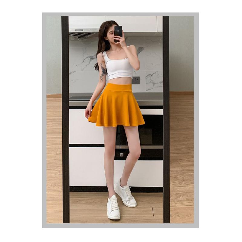 Product Introduction of Elastic Waist Pleated Skirt Large Size Extra Short Bubble Non-Lined Stretch Skirt Pleated Skirt for Plump Girls Womenswear Bottom Lingerie Comfort 1