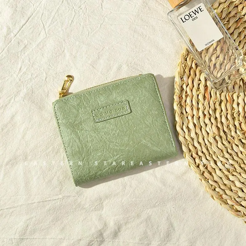 Ví Da PU Ngắn Cho Nữ, Ví Gấp, Retro, Đựng Tiền Xu 3