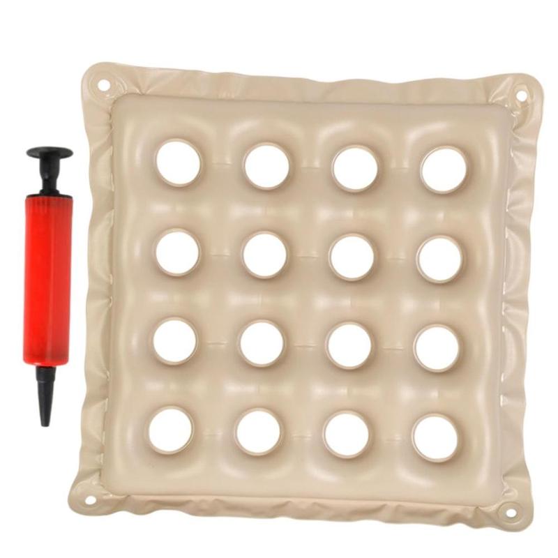 Inflatable Chair Pad 16 Hole Anti-Decubitus Washable Breathable with Inflatable Pump PVC Good Air Tightness Relax for Household Car Adult 8