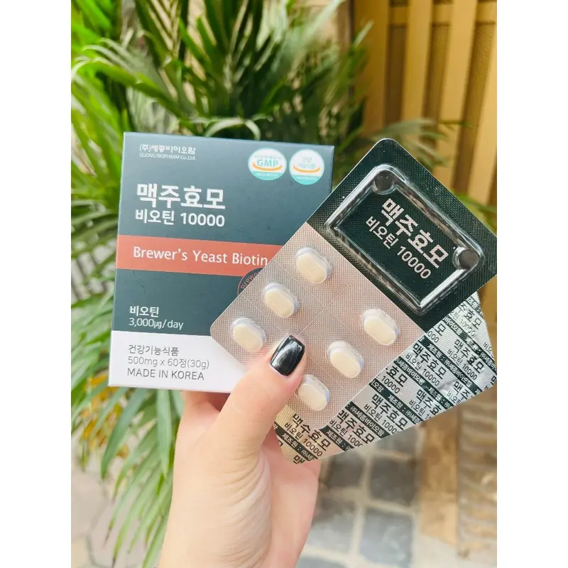 Biotin Viên Uống Hỗ Trợ Mọc Tóc Brewer's hộp 60 viên hàn quốc - Hỗ trợ kích thích mọc tóc, hỗ trợ giảm rụng tóc, gãy tóc 6