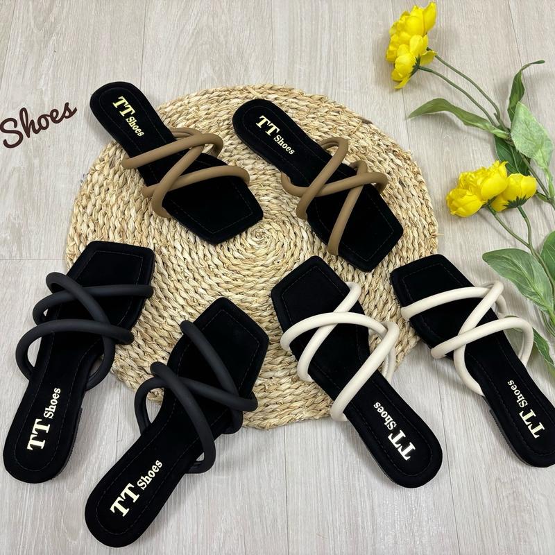 Dép lê 3 dây mút trẻ trung xinh xắn TT Shoes duong3dây Nhung Slipper DéP