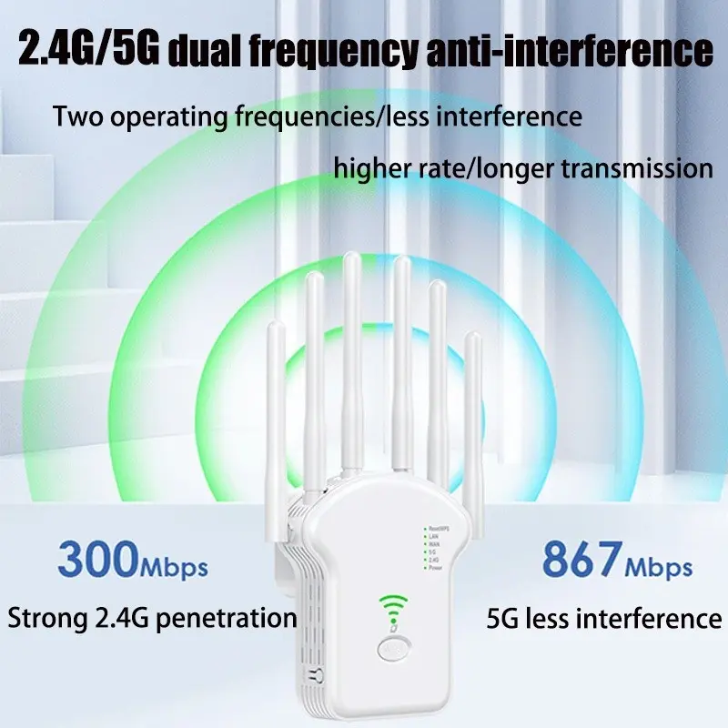 300Mbps/1200Mbps 5Ghz Wireless WiFi Repeater 2.4G 5GHz Wifi Signal Amplifier Extender Router Network 3