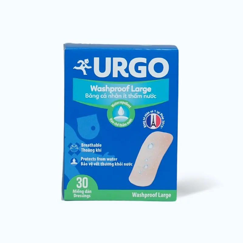 Băng cá nhân urgo bản lớn 3,8 x 7,2Cm ít thấm nước (h/30m) urgo 2