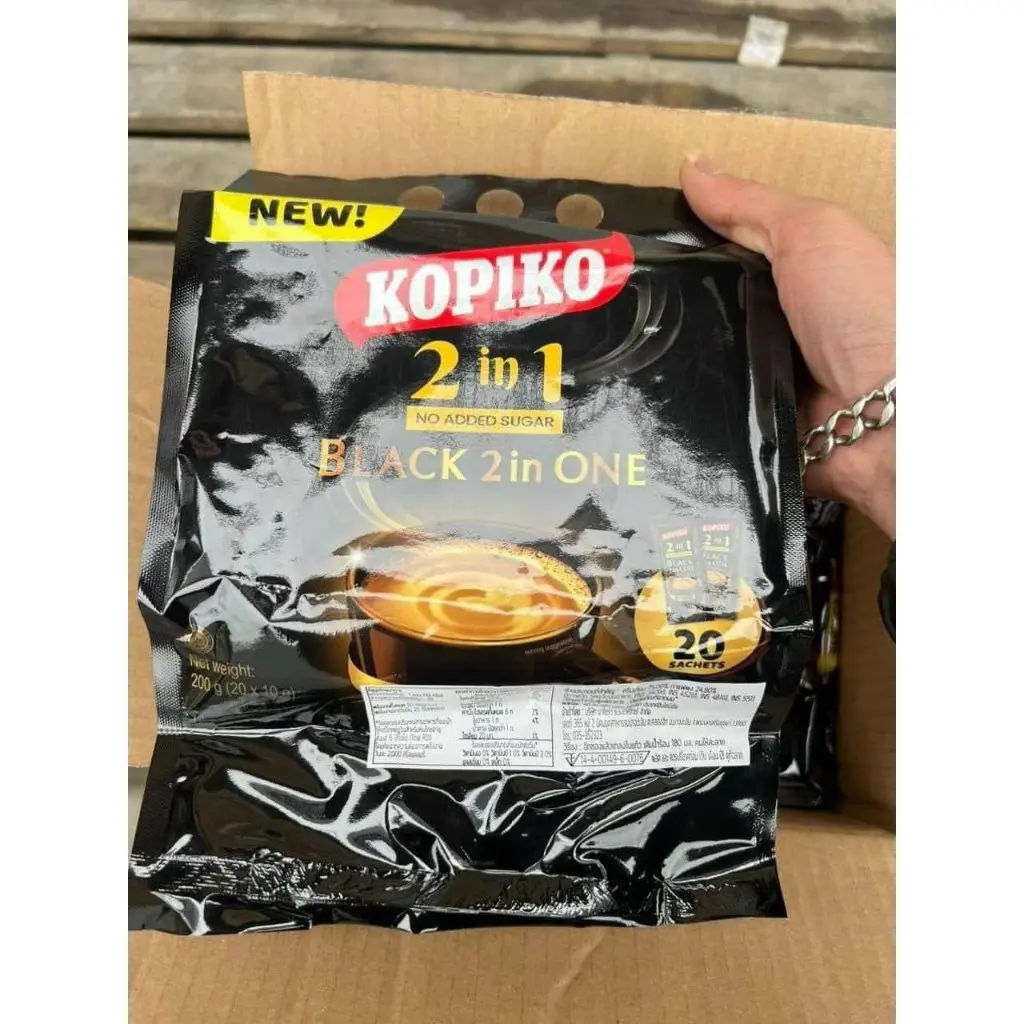 CAFE HOÀ TAN BLACK KOPIKO 2in1 - CAFE ĐEN KOPIKO HÀNG THÁI LAN bịch 20 gói nhỏ * 200g rẻ vô địch