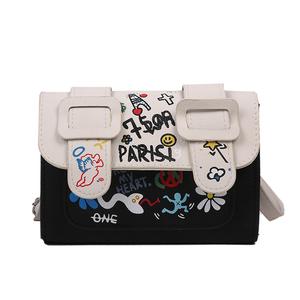 Beg Cambridge, Thailand, Beg Blok Warna Graffiti Niche, Untuk Wanita, Beg Utusan Ins Trendi Baru, Beg Selempang Musim Panas, Fesyen Bags Crossbody