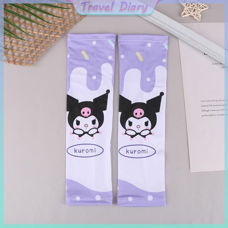 Product Introduction of Sanrio Anime Hello Kitty Kids Arm Sleeves Sun Protection Cooling UV Protection Sleeves Anti-Slip Ice Silk Arm Covers Gift 21