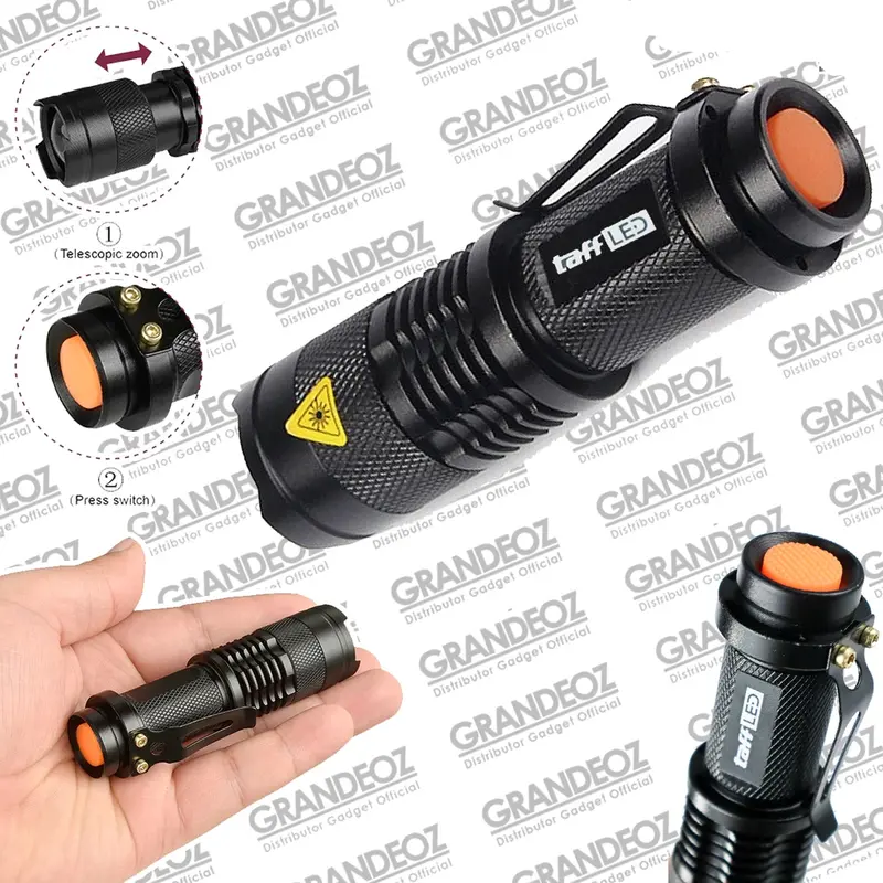 LAMPU SENTER POLICE SWAT LED P1 2000 Lumens Waterproof Pocketman Polisi anti air Sepeda Center LAMPU Sentolop Malam Rechargeable Cree XPE Kotak Flashlight Baterai 0