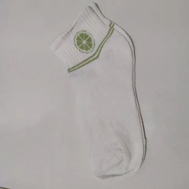 Kaos Kaki Wanita Motif Lemon Hijau Lumut Kotak Fashion Korea Women Sock Import Panjang Katun 7