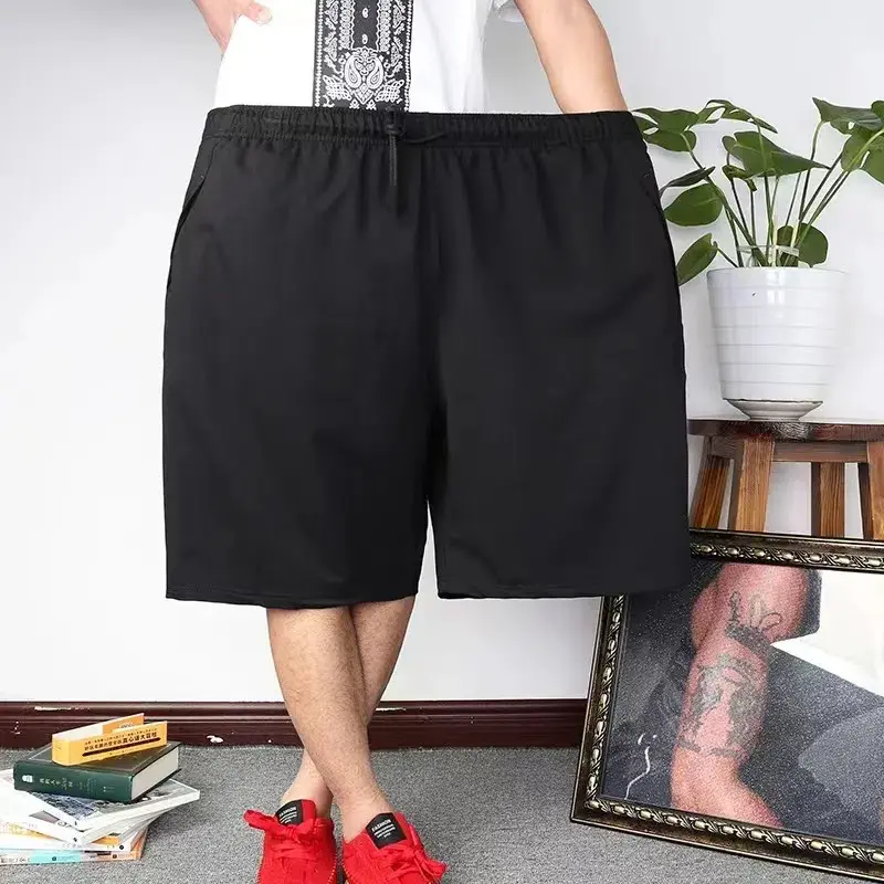 190KG Men Super Oversized Black Straight Shorts