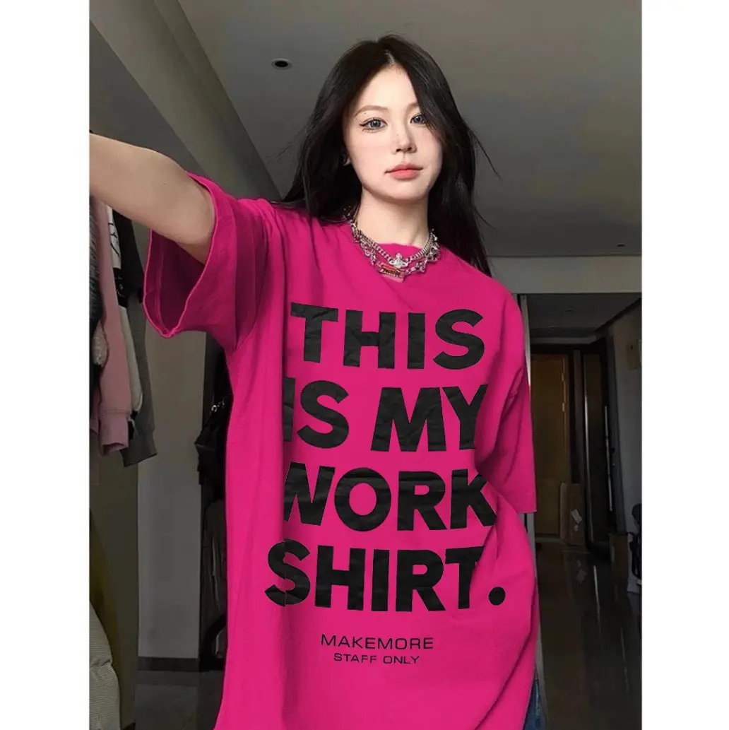 Áo thun phông nam nữ PINK tay lỡ form rộng MY WORK SHIRT Unisex Top Women Top Women Top Women