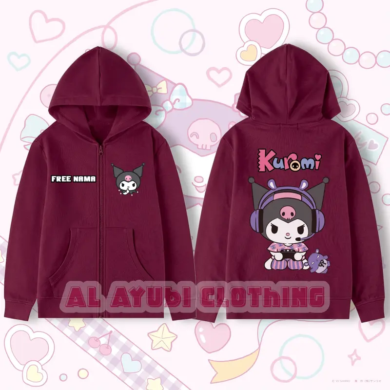 Jaket Zipper Anak Kuromi My Melody Hoodie Zipper Anak Kuromi Sweater Fashion 3