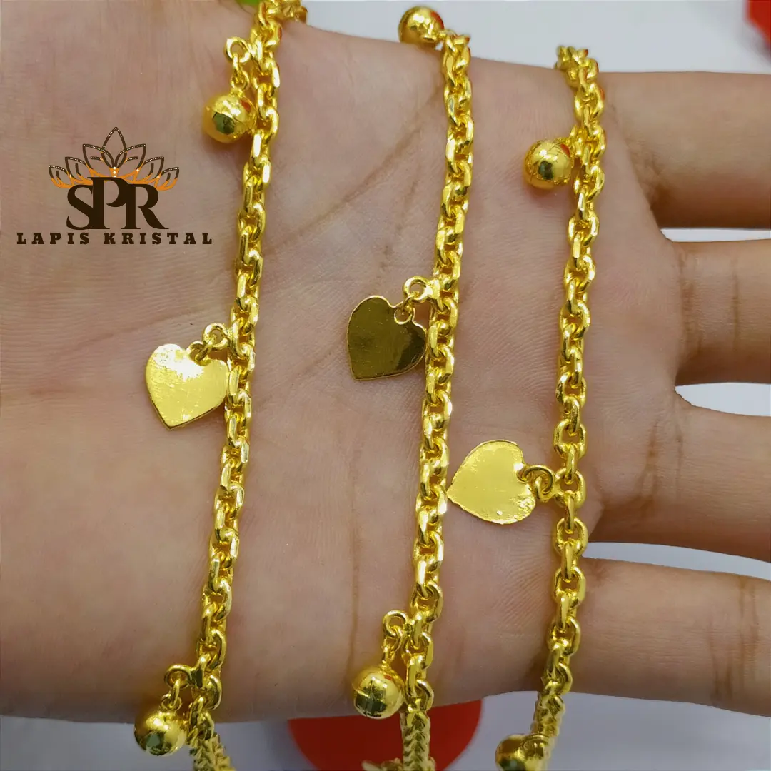 GELANG B44 EMAS 24K LAPIS KRISTAL, AKSESORIS WANITA, BISA BAYAR TEMPAT MEDAN MAINAN 5