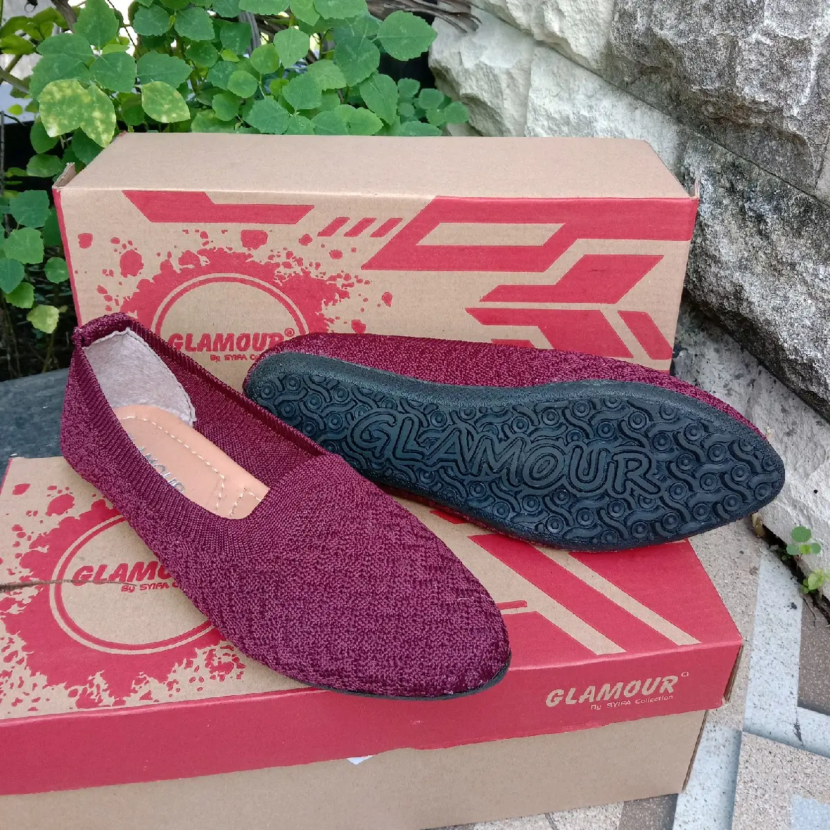 Sepatu anak rajut flatshoes glamour Fashion