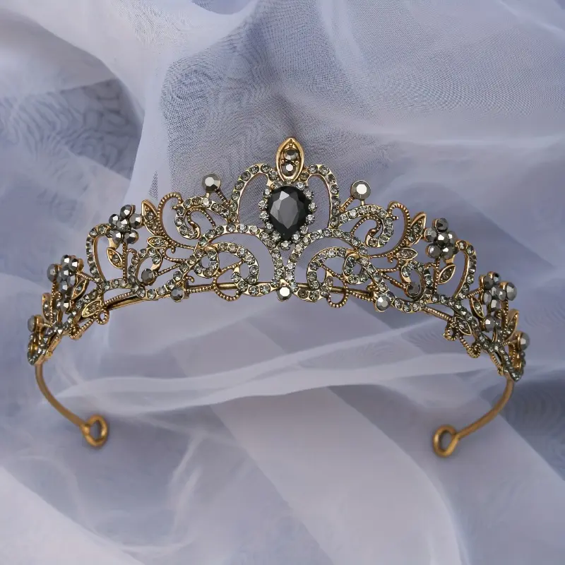 1pc Zircon Crystal Rhinestone Crown - Sparkling, Elegant Design - For Men & Women - Perfect for Weddings & Special Occasions - Ideal Gift for Brides, Grooms & Promgoers 7