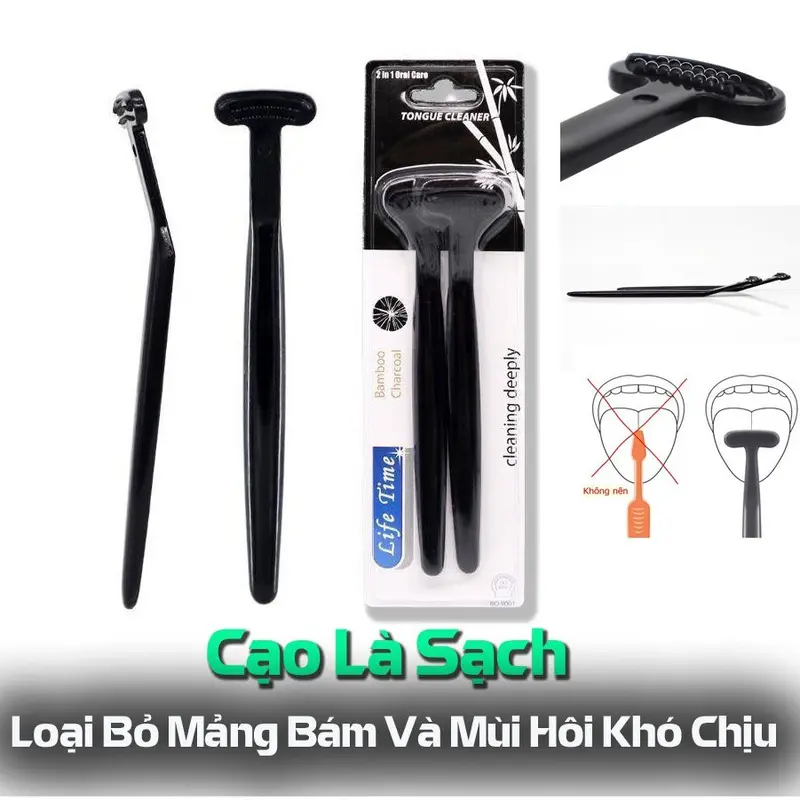 Bộ 2 Cây Cạo Lưỡi, Rơ Lưỡi Life Time Thông Minh,Làm Sạch Các Mảng Bám Ở Lưỡi, Cải Thiện Hơi Thở, Đánh Bay Mùi Dụng Cụ Vệ Sinh Lưỡi Xịt Thơm Miệng Xịt Miệng Súc Miệng Nước Súc Miệng 4