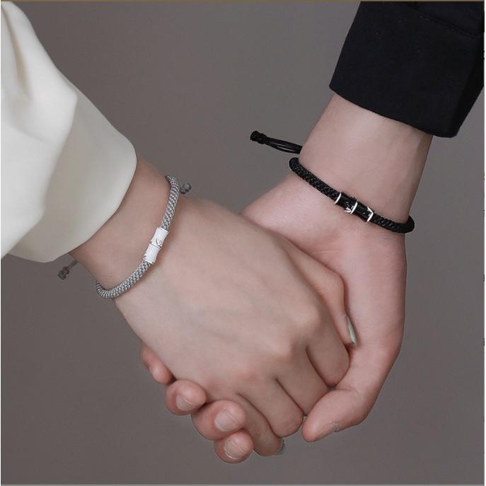 Vòng tay đôi hinh cây tre ý nghĩa vạn năm hạnh phúc có dây rút phong cách Hàn Quốc chất liệu Bạc925 Kratos 1