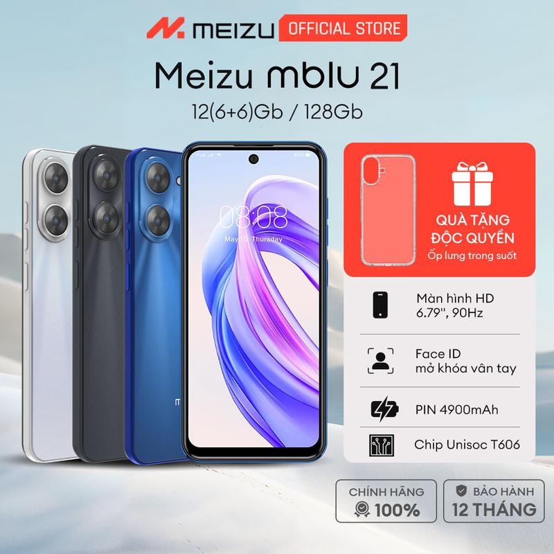 Điện thoại Meizu Mblu 21 | 12(6+6)GB/128GB | Unisoc T606 | Màn hình HD+ 6.79" | Pin 4900mAh | Loa Kép | Chính Hãng Phone