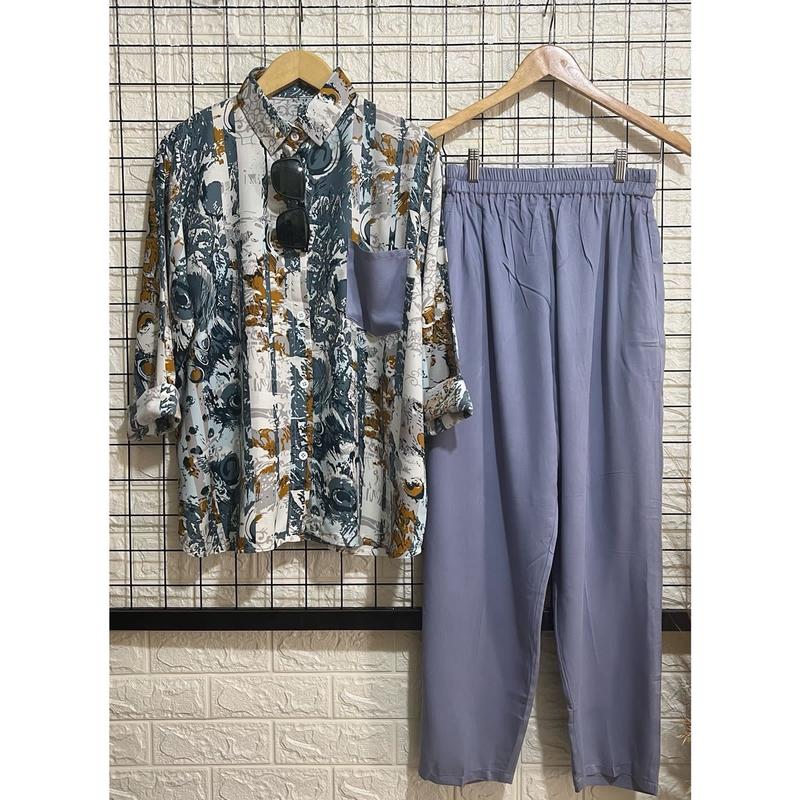 Oneset Kekinian Super Jumbo LD 130 // Set Jumbo Rayon Premium Baju Celana   Kancing Karet Nyaman Panjang 5