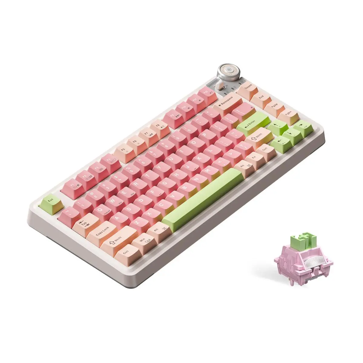 MK75 Wireless Keyboard, USB Rechargeable Mechanical Keyboard with RGB Backlight, Ergonomic Keyboard for Tablet & Laptop