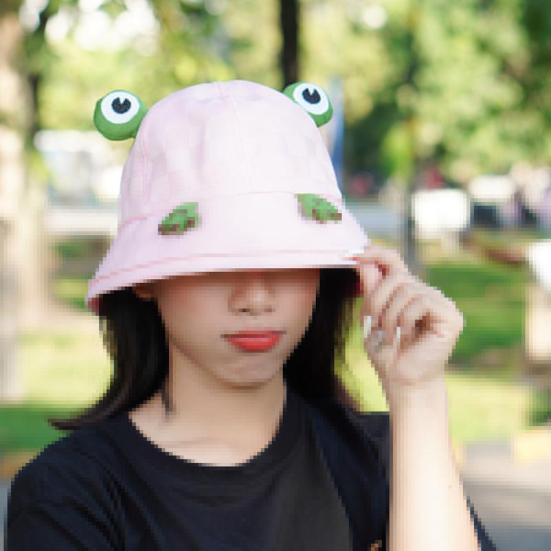 Mũ Bucket, Thời Trang, Dành Cho Nam Và Nữ, Có Họa Tiết Ếch Vui Nhộn, Vành Tròn 5