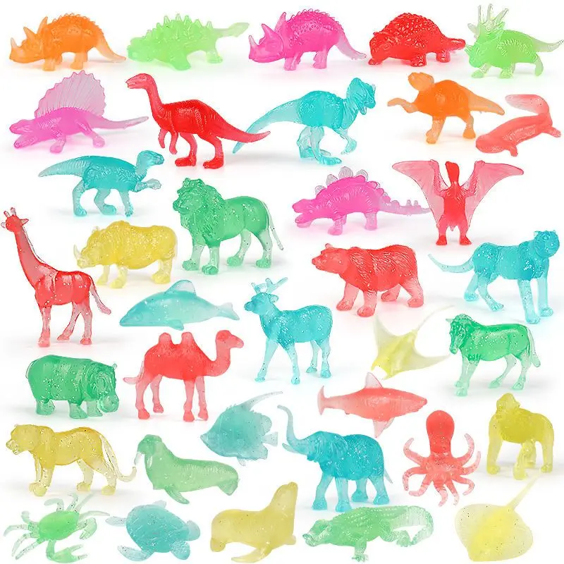 Dinosaur Animal Ocean Suit Combination, Soft Plastic Crystal Solid Small Toy