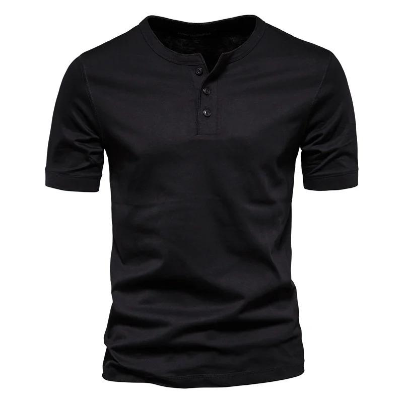 Product Introduction of Áo Thun Cổ Henley Bông, AIOPESON, Chất Lượng Cao, Dành Cho Nam, Phong Cách Thường Ngày ngắn Tay Mùa Hè, Thời Trang, Áo Thun Cơ Bản, Nam, 100% Cotton 9