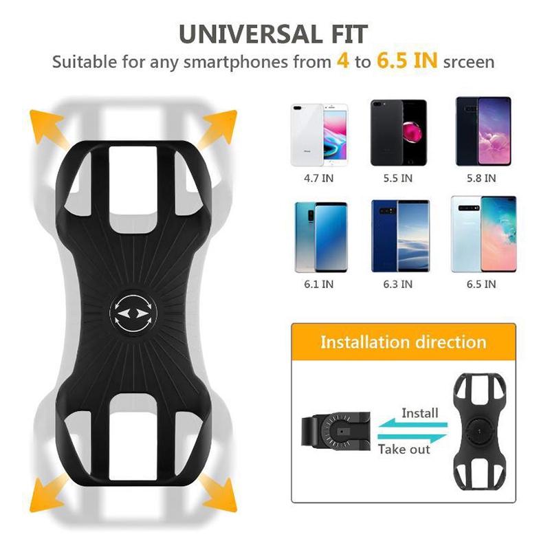 Product Introduction of 24-hour shipping+spot inventory+COD Bike Phone Holder Stand Universal 360 Degree Rotation Cycling Bicycle Elastic Silicone Handlebar Mount Adjustable For Cellphone 28