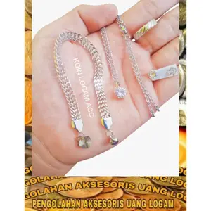 Set Perhiasan Silver Terbaru Terbuat dari Bahan Koin Logam 1991-1992 ANTI KARAT