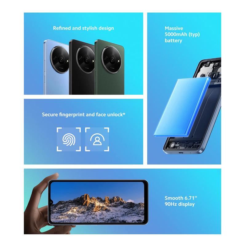 Product Introduction of Xiaomi Redmi A3 Smartphone | 3GB+64GB / 4GB+128GB | Helio G36 Processor | 6.71” HD+ 90Hz Display | 8MP AI Dual Camera | 5000mAh Battery | 10W Fast Charging 11