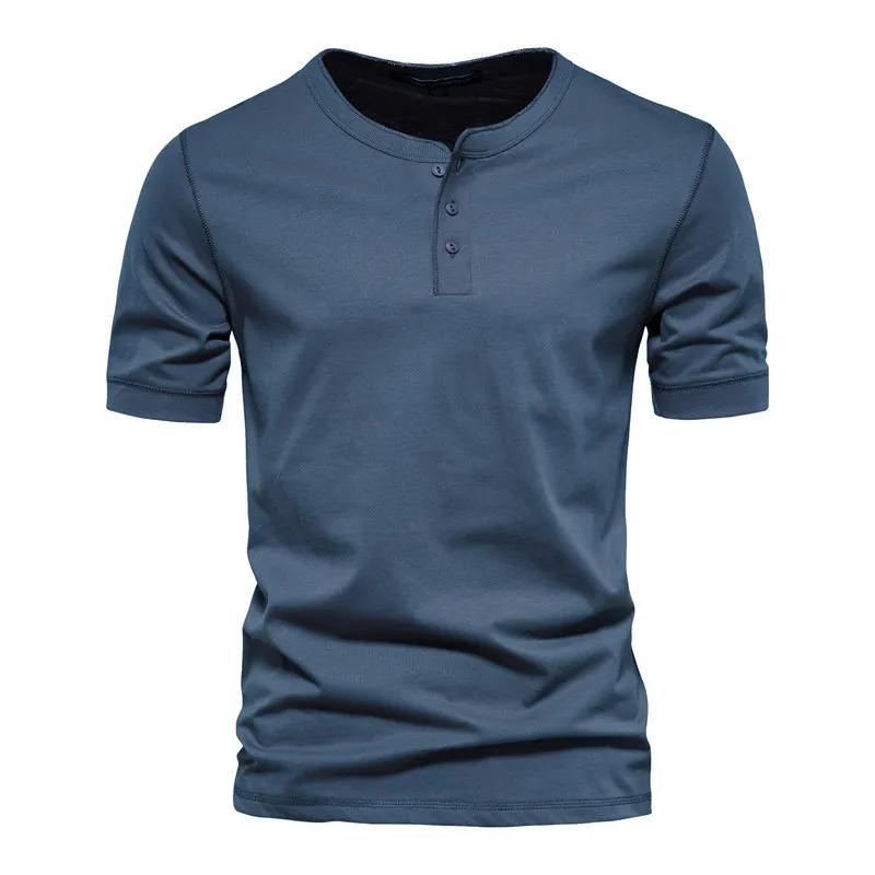 Product Introduction of Áo Thun Cổ Henley Bông, AIOPESON, Chất Lượng Cao, Dành Cho Nam, Phong Cách Thường Ngày ngắn Tay Mùa Hè, Thời Trang, Áo Thun Cơ Bản, Nam, 100% Cotton 6