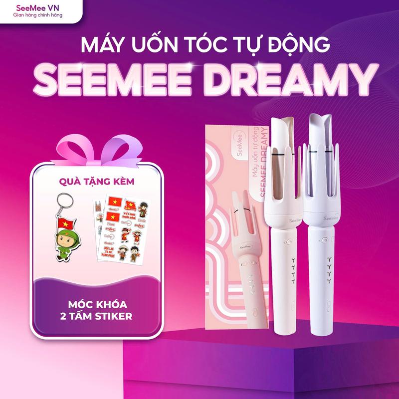 [50 SLOT CUỐI CÙNG] Máy Uốn Tóc SeeMee Dreamy - Phiên Bản Cải Tiến Mới 2025 | Khả Năng Uốn Ra 2 Size Tóc 28mm - 32mm khác nhau | Thẻ Cài Tóc To Hơn x2 Lần | Chống Bỏng Tuyệt Đối | Tặng Kèm 1 Móc Khoá, 2 Stickers |  Seemee VN HCM#ADS