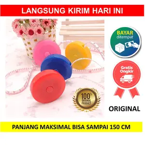 Meteran Gulung Mini Roll Putar Otomatis Alat Ukur Baju 150 150cm cm 1.5m Pengukur Lingkar Perut