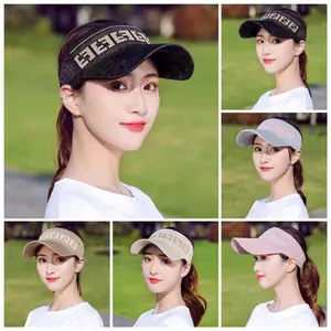 LO Topi Senam Wanita Summer Zumba Topi Knit Visor Sport Baseball Rajut Katun Sepeda Pantai Sunshade T6 F15
