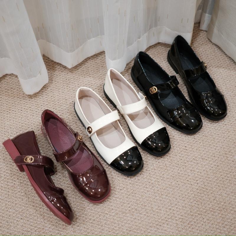  Giày búp bê da bóng WOOD SHOES Mã 2133 Cao 2cm & Mã 5133 Cao 4.5cm Chất liệu cao cấp bền đẹp Kiểu dáng truyền thống màu tối giản lịch sự 