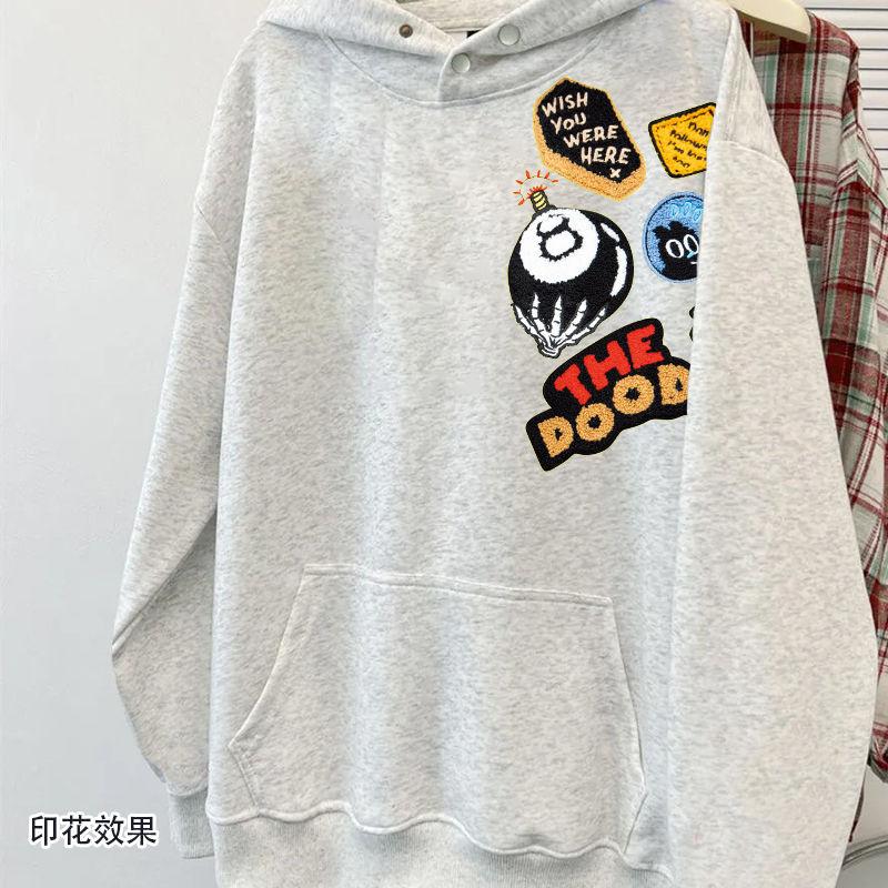Product Introduction of Áo Hoodie Phong Cách Đường Phố Cho Nam, Phong Cách Năm Mới, In Chữ Mỹ Lót Lông Cừu, Dày Dặn, Dáng Rộng Vừa Vặn, Áo Phong Cách Ins, Dành Cho Nữ 11