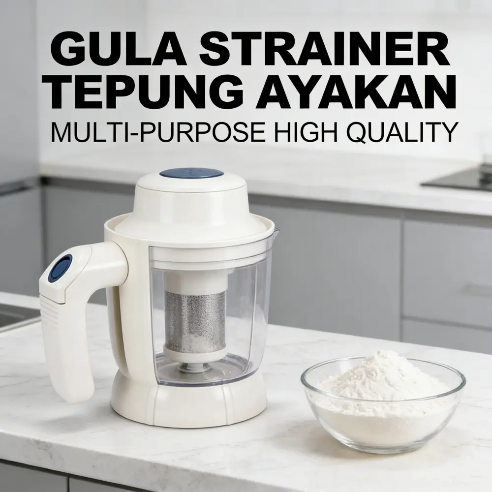Set Peralatan Memanggang Premium Terbaik: Saringan Tepung 200g, Pemisah Telur 3 Lembut, Mixer Adonan 500W, Sendok Takar 30cm, Whisk 30cm, Spatula Kue & Roti, Ideal untuk Pastri & Kue Kering