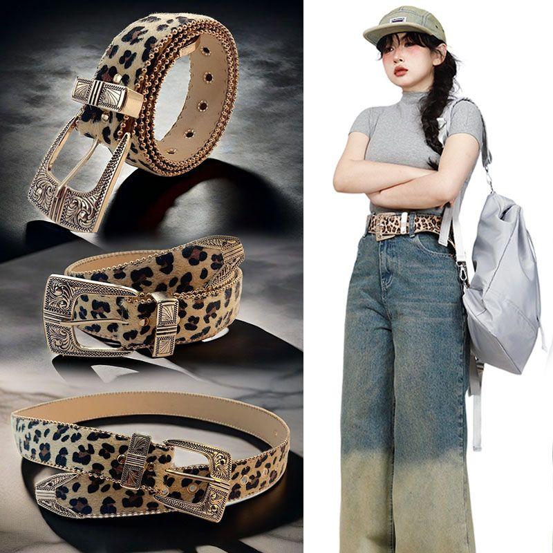 Thắt Lưng Họa Tiết Da Báo Thời Trang, Dành Cho Nữ, Thích Hợp Cho Quần Jean Và Váy, Thắt Lưng Nữ Hoa Titan dây  lưng nam lv th ắ t lung vai dây  lưng thắt  lưng màu hoa  phi thắt  lưng  đính  đá  nữ