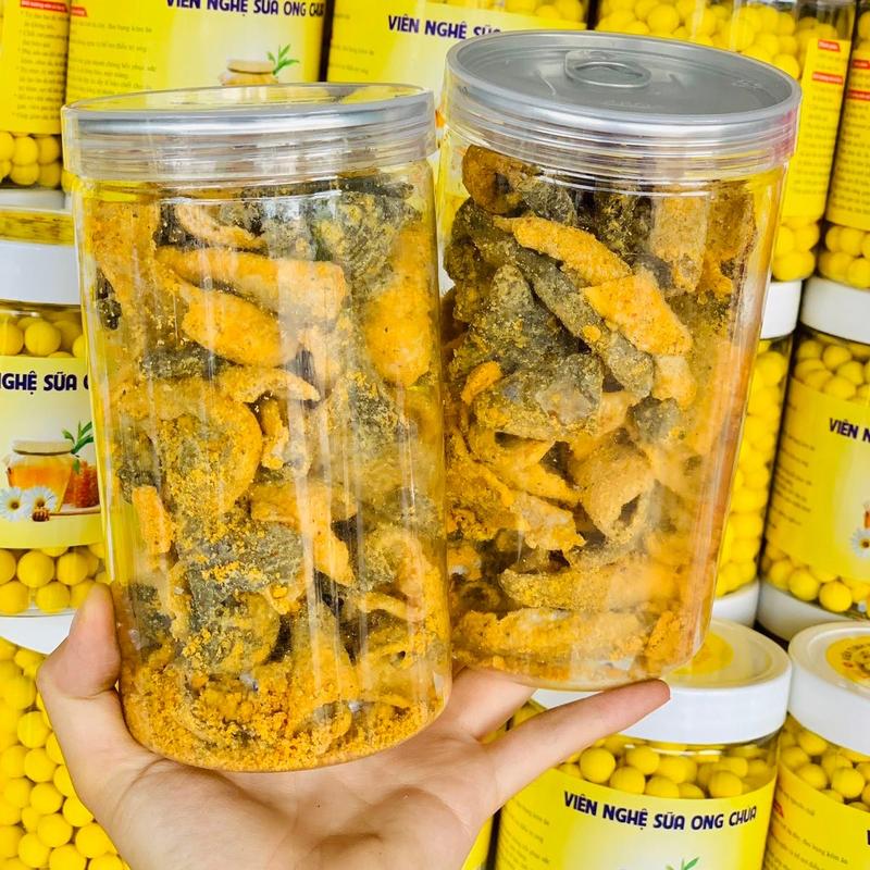 Combo 2 Hũ Da cá trứng muối hũ 200gr . Da Cá Hồi Giòn Tan Lắc Trứng Muối Đậm Vị Cay. Snack Food Ăn Vặt Cay