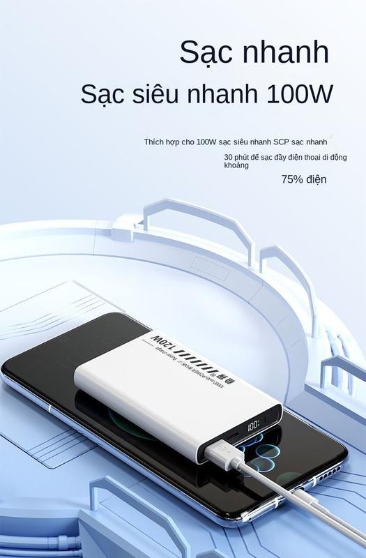 Product Introduction of Sạc Siêu Nhanh, Sản Phẩm Mới, 120W, 10000 MA, Siêu Mỏng Và Nhỏ Gọn, Thích Hợp Cho Huawei, Xiaomi Và Các Thiết Bị Apple, Power Bank 5