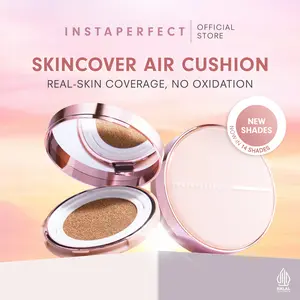 Instaperfect Skincover Air Cushion SPF 50++++ 11g - Make Up Cushion Foundation Blurring Semi Matte Finish (Real Skin Buildable Coverage, Transferproof, Non Comedogenic)- Bedak Foundation Wajah Tahan Lama