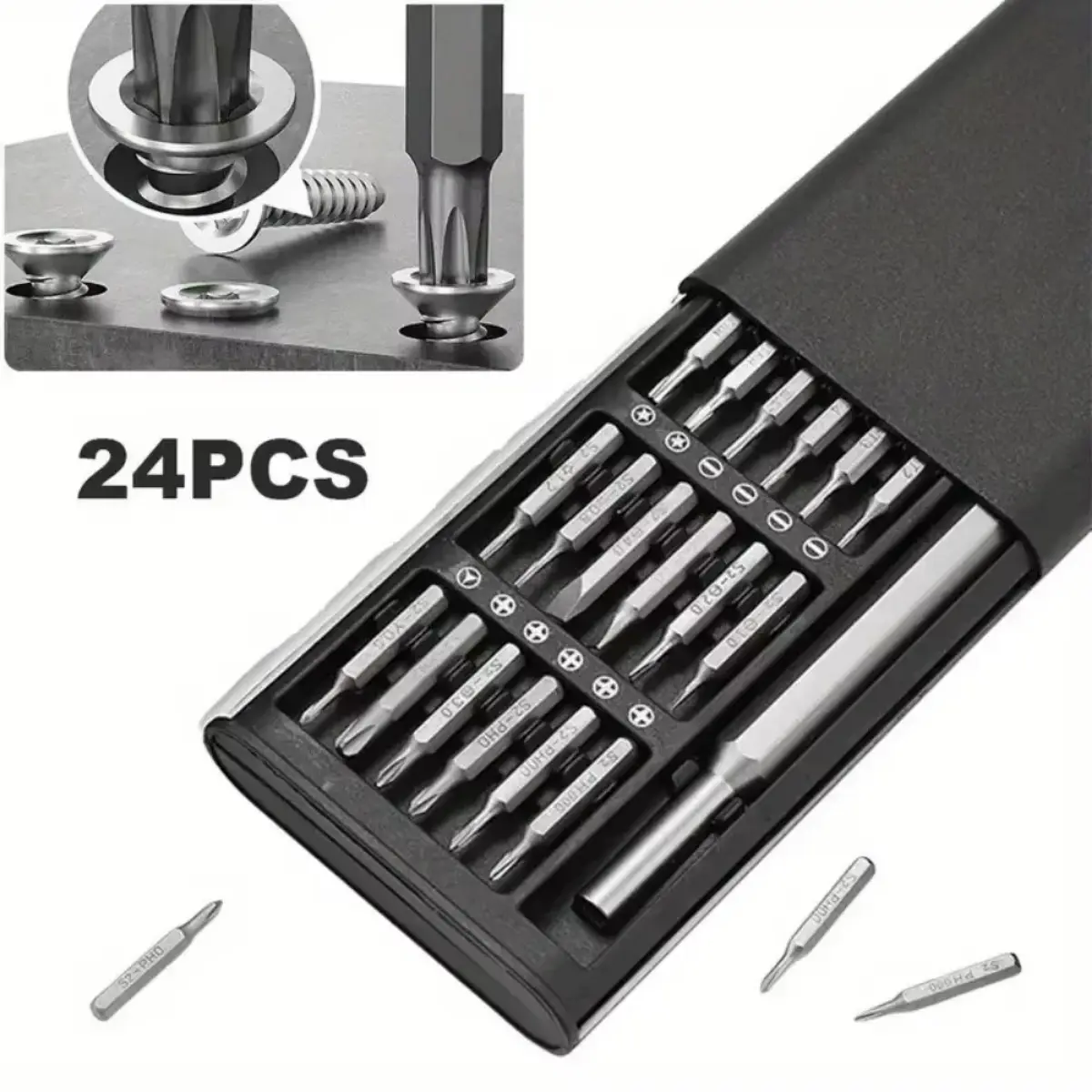 24-in-1 Precision Screwdriver Set, Multi-Functional Tool Kit for Mobile Phone & Tablet Disassembly & Repair, Includes Various Screw Heads, Industrial Hand Tools, Plastic Material, Battery-Free