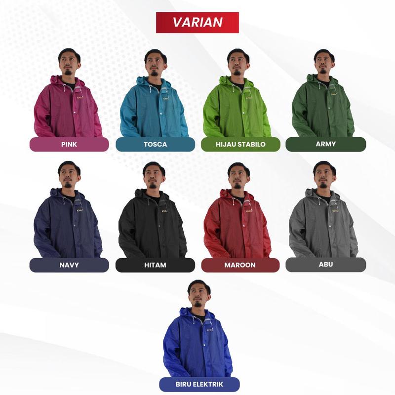 Jas hujan raincoat KHN pria dan wanita tebal anti rembes double press Remaja Dewasa jas  hujan 5