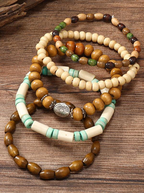 Boho Style Elastic Adjustable Beaded Bracelet, Gifts for Her, Fashionable Jewelry for Women & Men, Trendy All-match & Exquisite Jewelry 6