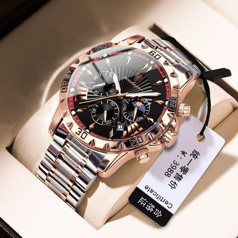 Đồng hồ nam poedagar chính hãng chạy full kim khóa cánh bướm đôi chống nước cao cấp